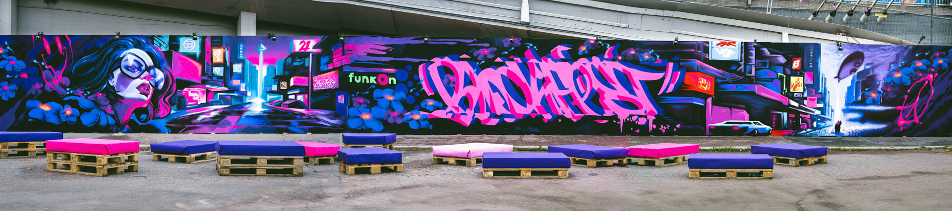 Blockfest muraali päivällä