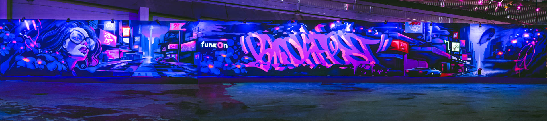 Blockfest muraali yöllä